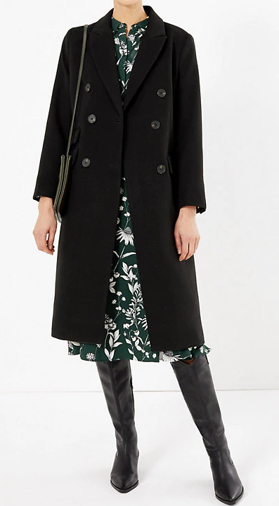 Petite Double Breasted Overcoat - Marks and Spencer Petite Coats