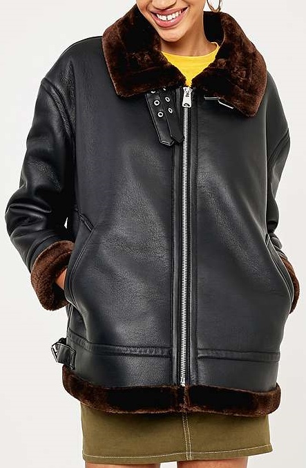 Petite Faux Shearling Leather - UO