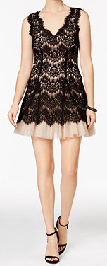 Petite Short Black Lace Dress