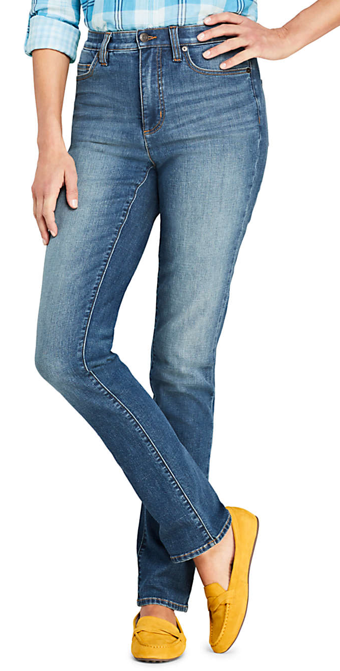 Petite High Rise Straight Leg Jeans - Inseam 26" - Lands' End