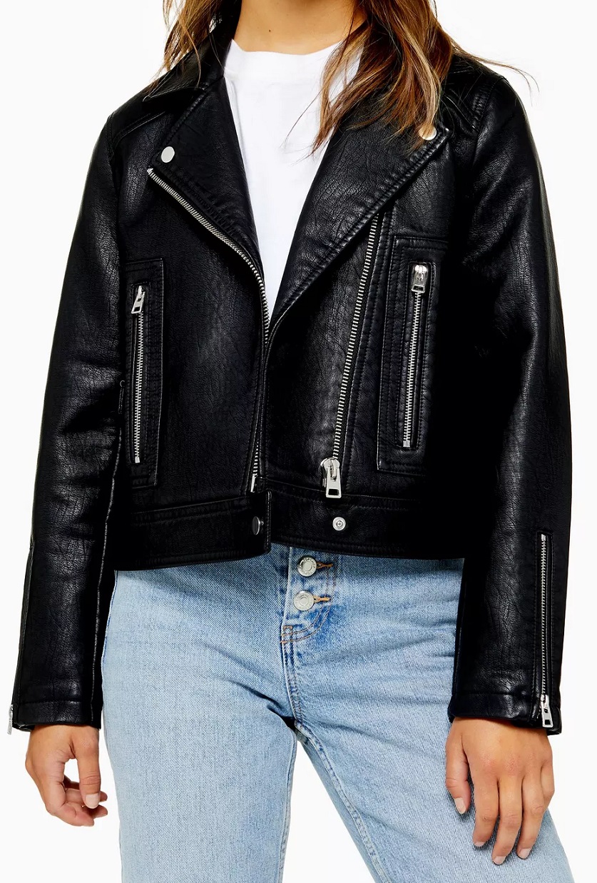 Petite Faux Leather Jacket - Top Shop