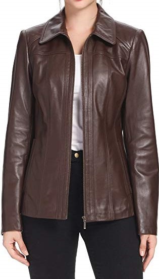 Petite Lambskin Leather Jacket - Amazon